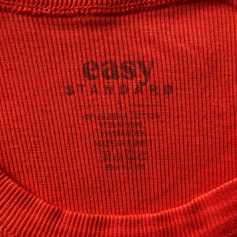 Easy Standard Small Red Orange Ribbed Tank Top - Picture 6 of 6